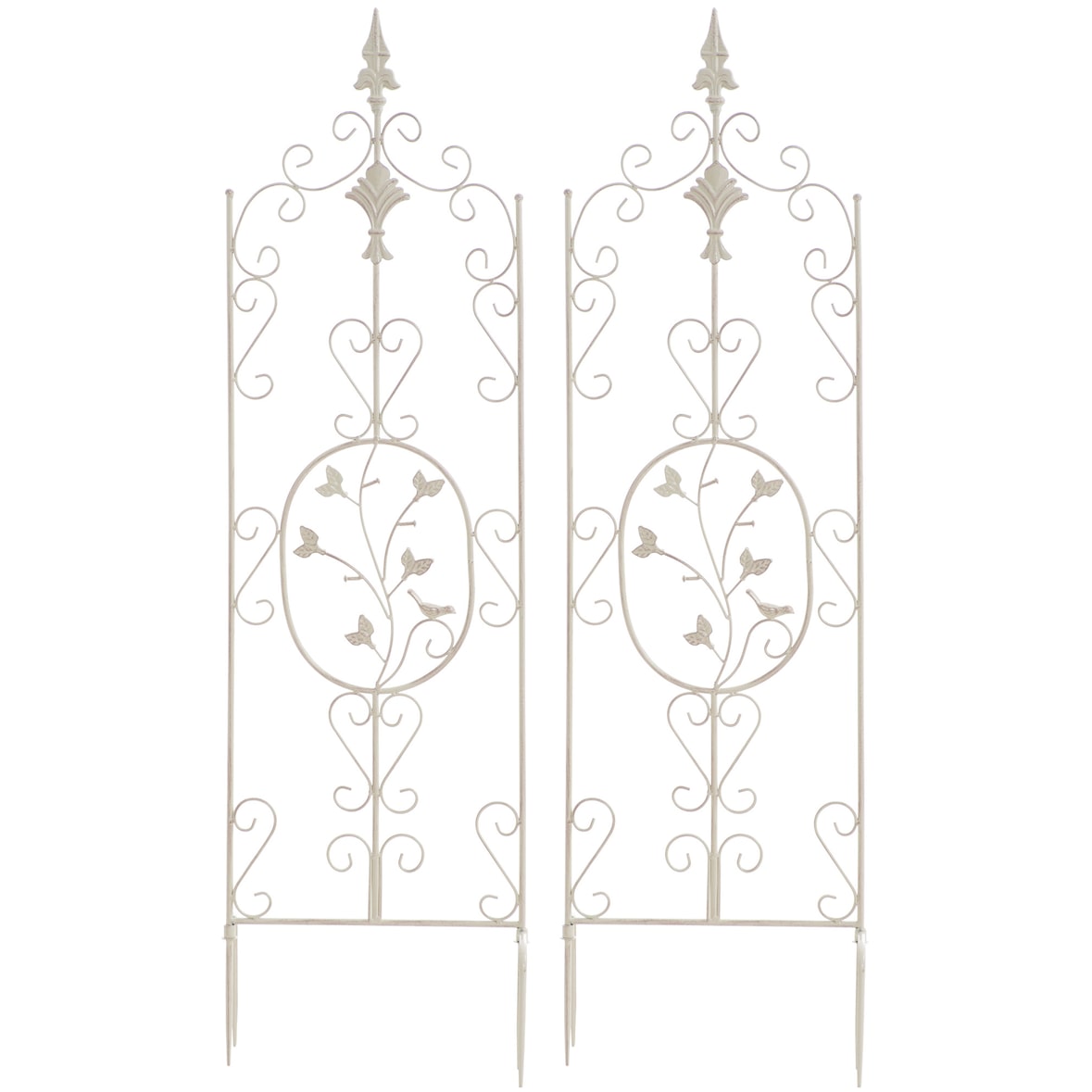 Conjunto de 2 treliças Burgus creme antigo