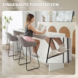 thumbnail of Barhocker 2er Set gepolstert Grau 51x53x96 cm mit Samtoptik Stoffbezug Armlehnen Fußstütze Metallbeine für Kücheninsel