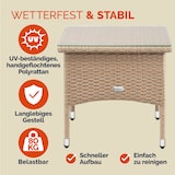 thumbnail of CASARIA® Polyrattan Beistelltisch 50x50x45cm Beige Grau