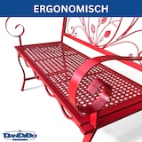 thumbnail of DanDiBo Gartenbank Rosso Wetterfest 2 Sitzer Metall Rot 110 cm 96707 Sitzbank Eisen Bank Garten Antik Parkbank