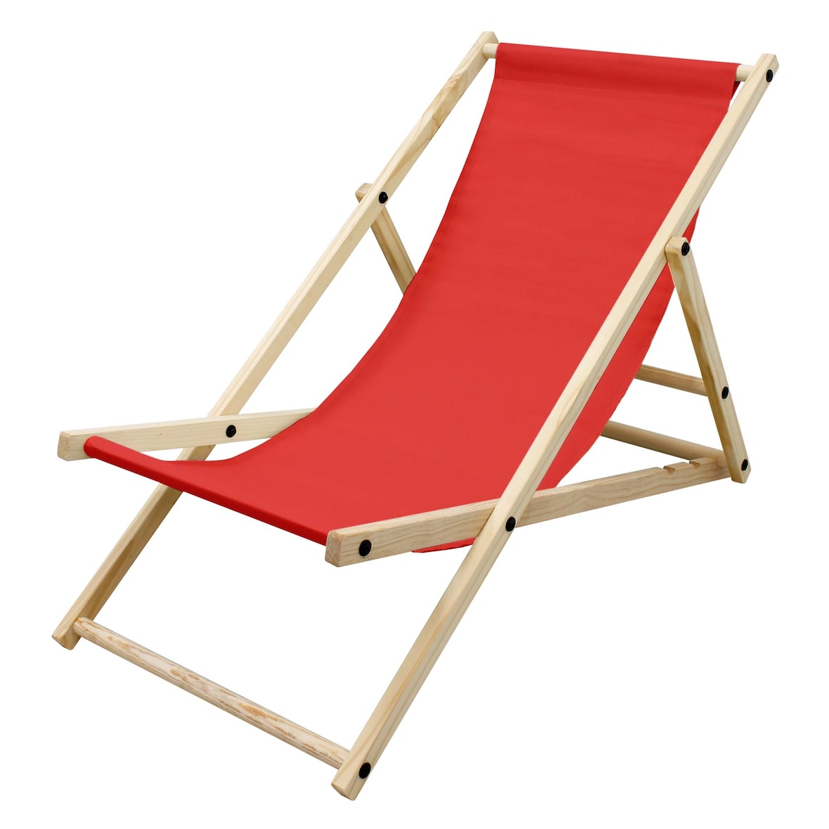 ECD Germany Liegestuhl klappbar Rot, Holz, verstellbare Rückenlehne mit 3 Liegepositionen, bis 120 kg, Gartenliege Sonnenliege Relaxliege Strandliege
