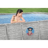 thumbnail of Piscina elevada con ojo de buey 4,27x25 x10m Efecto Piedra Gris - Piscina tubular ovalada + Escalera, Bomba + Cubierta 4 estaciones Bestway