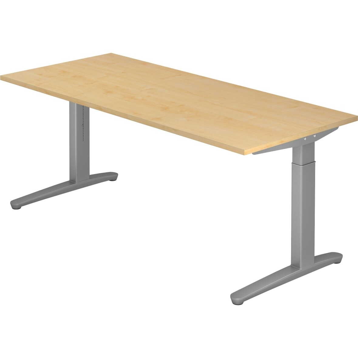 Schreibtisch C-Fuß 180x80cm Ahorn/Silber