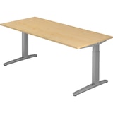 thumbnail of Schreibtisch C-Fuß 180x80cm Ahorn/Silber