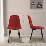 thumbnail of Set van 4 eetkamerstoelen Maryam rood/Stof