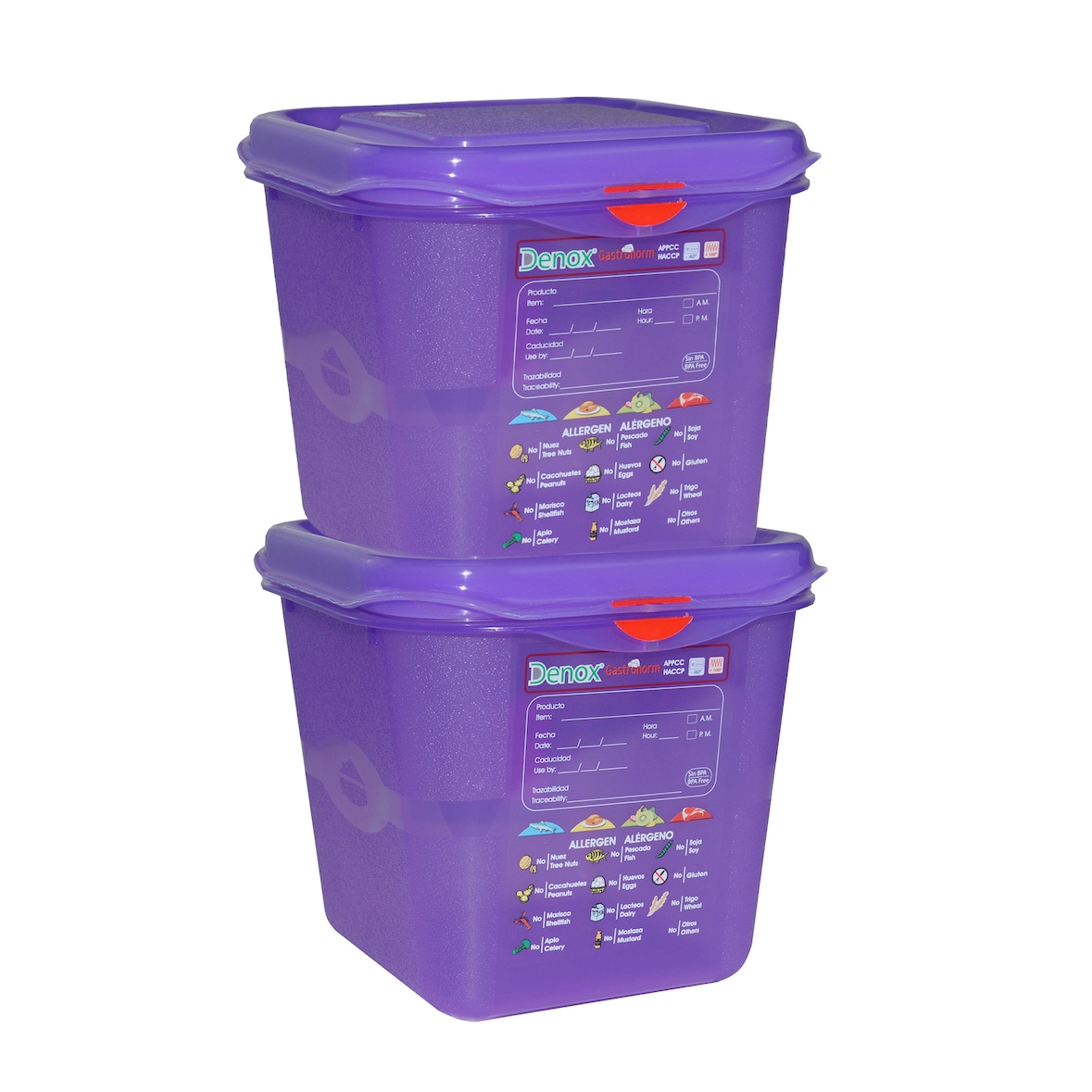Gastronox Alérgeno 1/6 H150 (Lote de 2 unidades). Contenedor hermético profesionalpara alimentos.