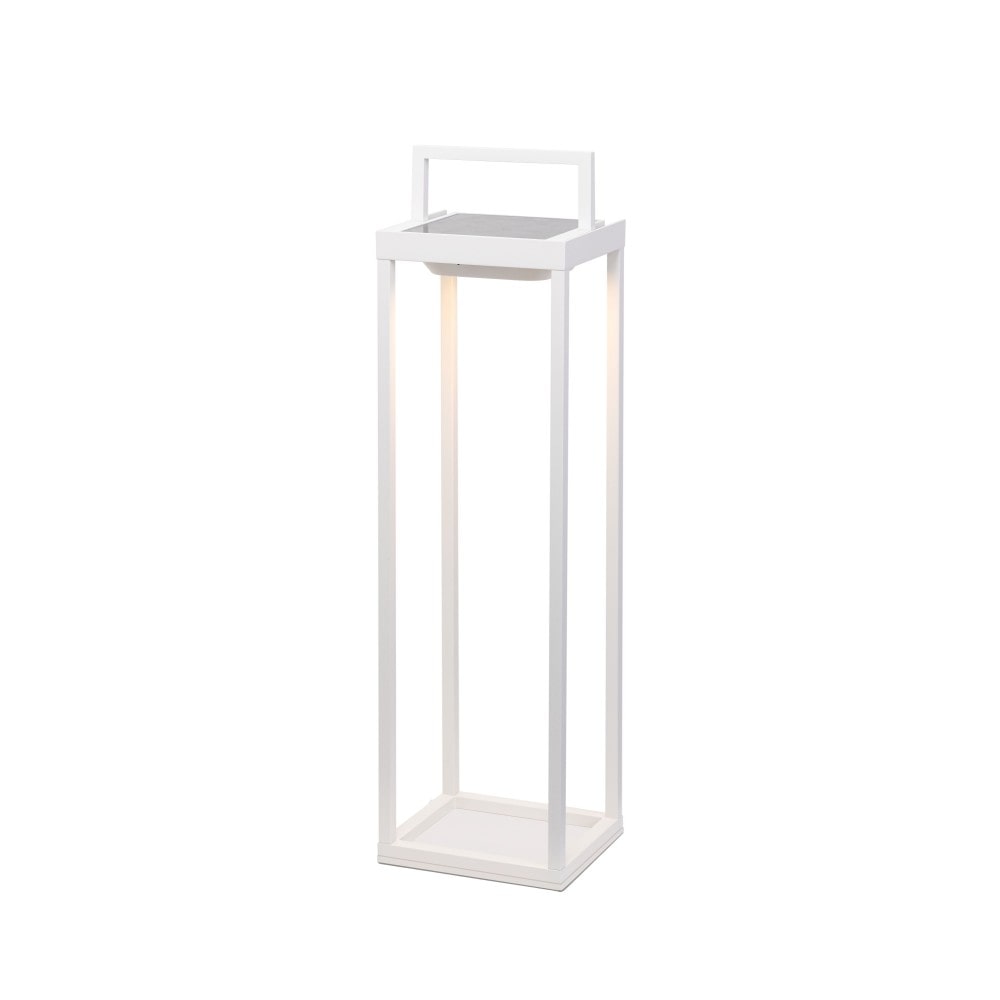 Zafferano - Home Solar 2 LED Laterne, 56,4cm - 2W Wand- und Tischleuchte mit Akku und Dämmerungssensor - Weiß
