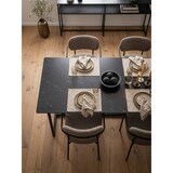 thumbnail of Esszimmertisch 160x80x76 cm Küchentisch Schwarz in Marmor-Optik Modern, Esstisch Groß, Speisetisch Rechteckig, Tisch Esszimmer mit
