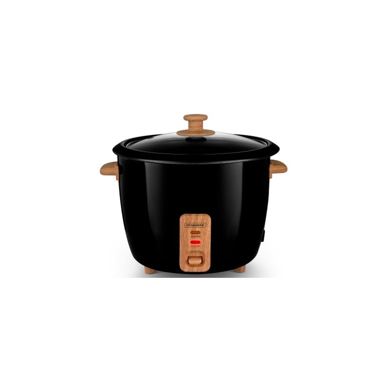 Kitchencook - Japan Wood Black - Noir - Cuiseur à Riz - 1l - 400w - Maintien Au Chaud - Cuve Antiadhésive