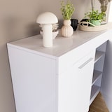 thumbnail of Credenza 3 Ante Design Con 5 Vani Capienti Multi Spazio Stile Moderno Nairobi Per Soggiorno Cucina Sala Da Pranzo, Mobile Tv 144 x 80 x 42 cm Bianco