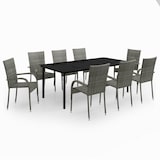 thumbnail of Helloshop26 - Conjunto de comedor de jardín exterior de 9 piezas muebles grises y negros 02_0014097