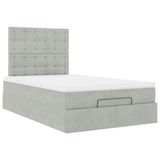 thumbnail of vidaXL Ottoman-Bett mit Matratzen & LEDs Hellgrau 120x200 cm Samt