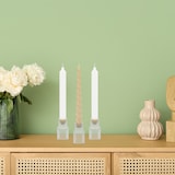 thumbnail of Relaxdays Kerzenständer Stabkerzen, 20er Set, HxD: 7 x 4 cm, aus Glas, geriffelt, runde Stabkerzenhalterung, transparent