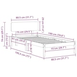 thumbnail of vidaXL Bettrahmen mit Kopfteil Weiß 75 x 190 cm Massives Kiefernholz