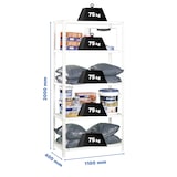 thumbnail of SimonRack Metallregal mit Schrauben 2000x1100x400 mm, 5 Böden, 75 kg Biegepunkt, Weiss - Advantage