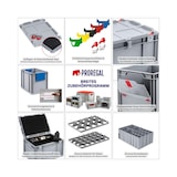 thumbnail of PROREGAL SparSet 10x Eurobox NextGen Economy mit Auflagedeckel & 4x Verschlüsse Rot, Griffe offen, HxBxT 12x30x40cm, 11L, Eurobehälter, Box