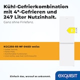 thumbnail of Exquisit Kühl-Gefrierkombination, Kühlschrank mit Gefrierfach, 247 Liter, Nofrost, 4-Sterne-Gefrierfach, 4 Ablagen, KGC250-85-NF-040D weiss
