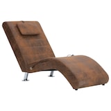 thumbnail of vidaXL Massage Chaiselongue mit Kissen Braun Wildleder-Optik