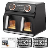 thumbnail of tectake Airfryer Samurai, 2 kookruimtes, 7 programma's, 2400W - zwart - 405249