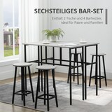 thumbnail of Barset Essgruppe Grau 100x40x90 cm mit 2 Tischen und 4 Barhockern, Industrial Design, Stahlgestell, platzsparend und pflegeleicht
