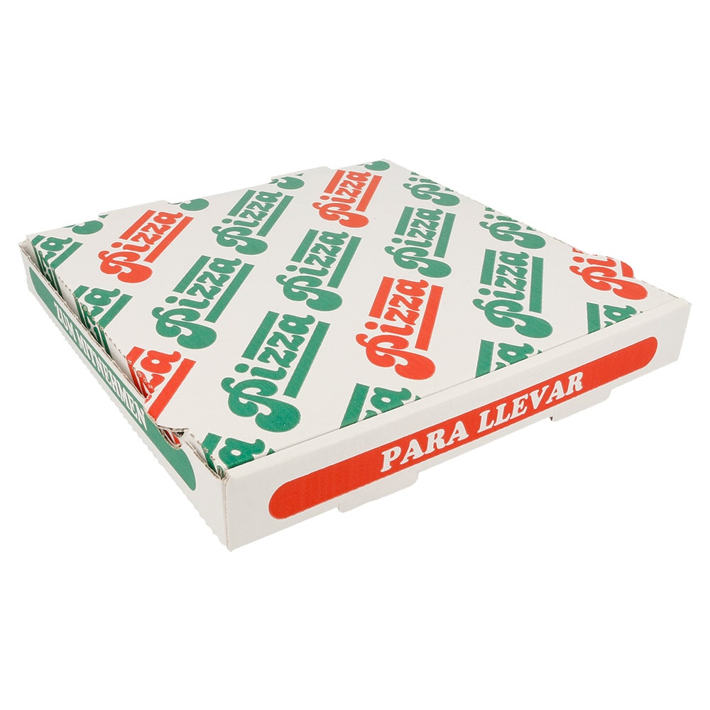 Cajas De Pizza Microcanal  348 G/M2 26X26X3,5 Cm Blanco Cartón (100 unidades)