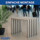 thumbnail of DanDiBo Sitzhocker Edelstahl Modern Wetterfest Metall Massiv 96643 Sitzbank 60 cm Outdoor Garten Hocker Lamellenbank Lamellenhocker