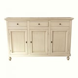 thumbnail of shopinnovativo Credenza con tre ante e tre cassetti in stile classico in legno con rifinitura avorio anticato 150x43x98