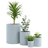 thumbnail of 4er Set Pflanzkübel rund 1 grau