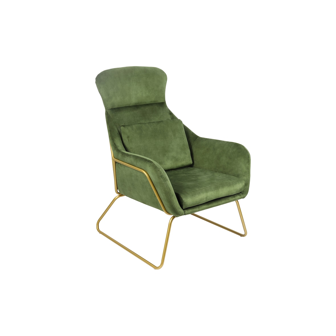 SalesFever Relaxsessel | Samtvelours | B 73 x T 80 x H 102 cm | Grün