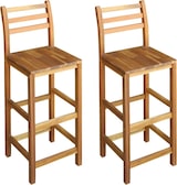 thumbnail of Helloshop26 - Set aus zwei Designer-Barhockern Sitzfläche aus massivem Akazienholz 1202053