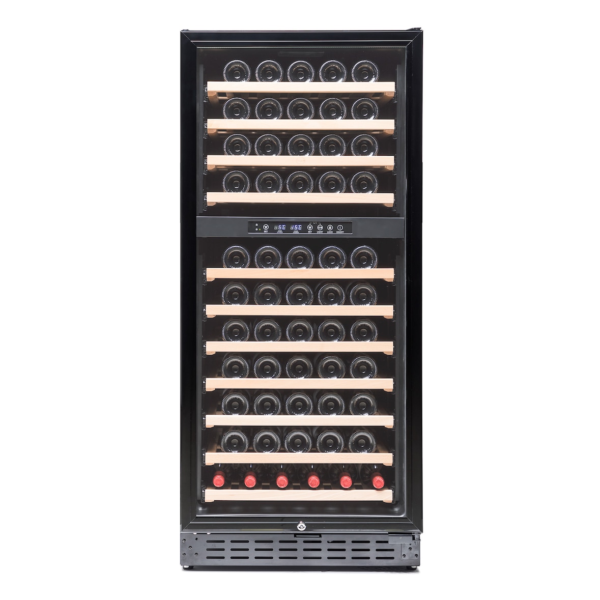 Vinobox Cave à vin 110 Grand Cru 2T Noire, encastrable ou freestanding, 2 zones de température
