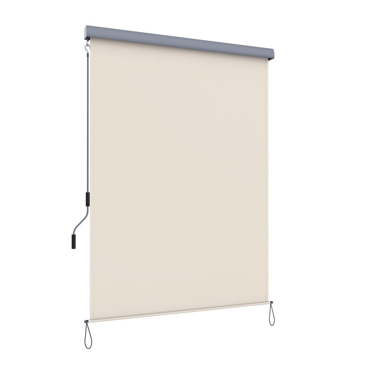 Helloshop26 - Vertikale Außenjalousie mit grauer Kassette für Balkon/Terrasse Sonnenschutz und Sichtschutz beige 1,4 x 2,5 m 12_0001831