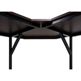 thumbnail of Eck-Schreibtisch HWC-K66, Computertisch Arbeitstisch, MVG-zertifiziert 76x140x140cm, MDF Metall ~ dunkelbraun