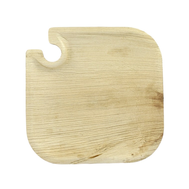 MONOUSO - Prato Folha de Palmeira com Soporte 21x21cm (100 Uds)