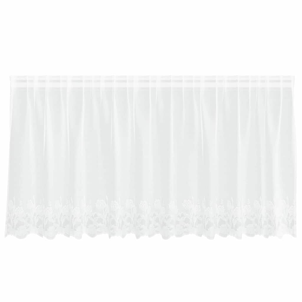 vidaXL Gordijnen met gordijnen Bloemen Wit 300 x 100 cm Polyester