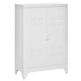 thumbnail of HOMCOM armario de almacenamiento aparador de metal con doble puerta y 2 estantes ajustables para oficina salón dormitorio 75x33x110 cm blanco