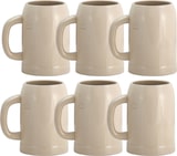 thumbnail of 6er Set Grenzauer-Bierkrug Humpen 0,5 Liter mit Eichstrich Steinkrug ****Vorpackplatz: REGAL A /// PLATZ 119