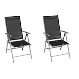 thumbnail of Merxx Amalfi Klappsessel Set 2tlg., 2 Klappsessel, Aluminium/Textil, Silber/Schwarz
