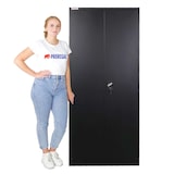 thumbnail of PROREGAL Mega Deal 2x Flügeltürenschrank ELEPHANT Metall Spind abschließbar 180x80x40cm Kleiderstange Stahlschrank Schwarz Garderobenschrank