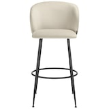 thumbnail of tectake Taburete alto LUANA con respaldo y aterciopelado - Juego de 2 crema/negro
