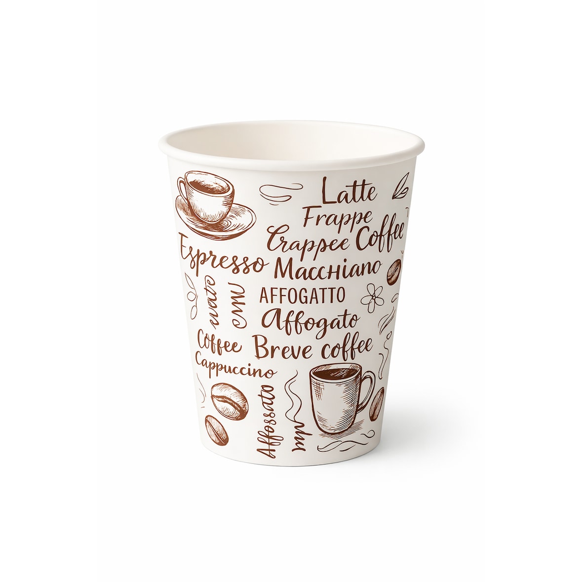 RyanPack Einweg Kaffeebecher Single Wall 240 ml Weiß – 50 Stück