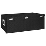 thumbnail of DELUKE® Aluminiumbox mit Deckel - Abschließbar Alubox Deichselbox Alu Anhängerbox Werkzeugkiste Metall Transportbox Metallkiste, 90x47x33,5cm Schwarz