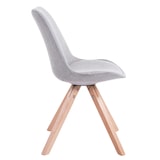 thumbnail of Lot de 4 Chaises de salle à manger Toulouse Tissu Pieds carrés bois Gris/Nature