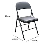 thumbnail of Pack 4 Sillas Negras Plegables Premium Asiento y Respaldo Acolchado en Polipiel PU (78x45x45 cm)