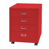 thumbnail of Rollcontainer HWC-L49, Schubladenschrank Stahlschrank Aktenschrank, Metall 55x40x41cm 4 Schubladen ~ rot