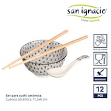thumbnail of San Ignacio KINVARA - Set para Sushi 12 piezas en Bambú y Cerámica Blanco