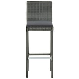 thumbnail of vidaXL Garten-Barhocker mit Kissen 2 Stk. Grau Poly Rattan