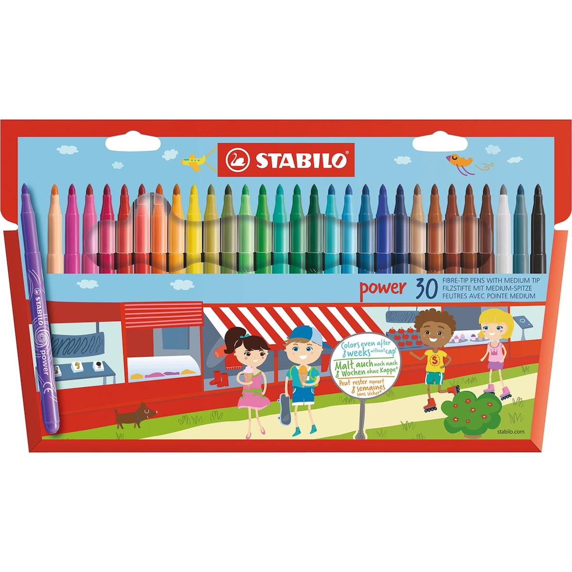 STABILO 30 feutres de coloriage pointe moyenne power