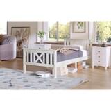 thumbnail of Einzelbett 90x200 cm aus massivem Kiefernholz mit Stauraum – modernes Design, hohe Stabilität, Schubladen, Weiß