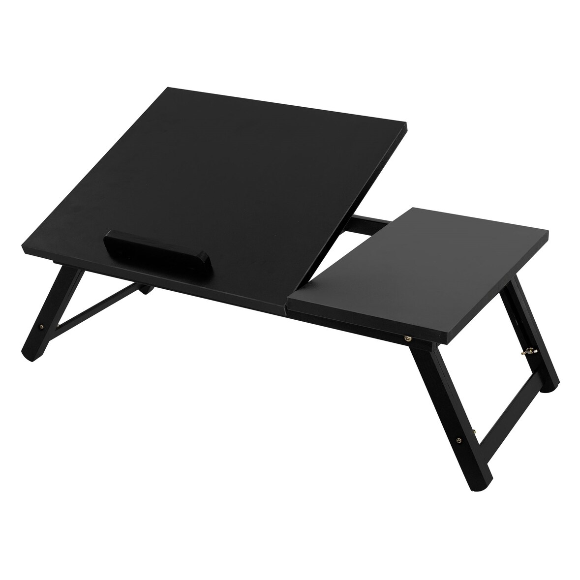 ML-Design Laptoptisch Bett/Sofa Schwarz Bambus höhenverstellbar klappbar Schublade Laptopständer Betttisch Knietisch